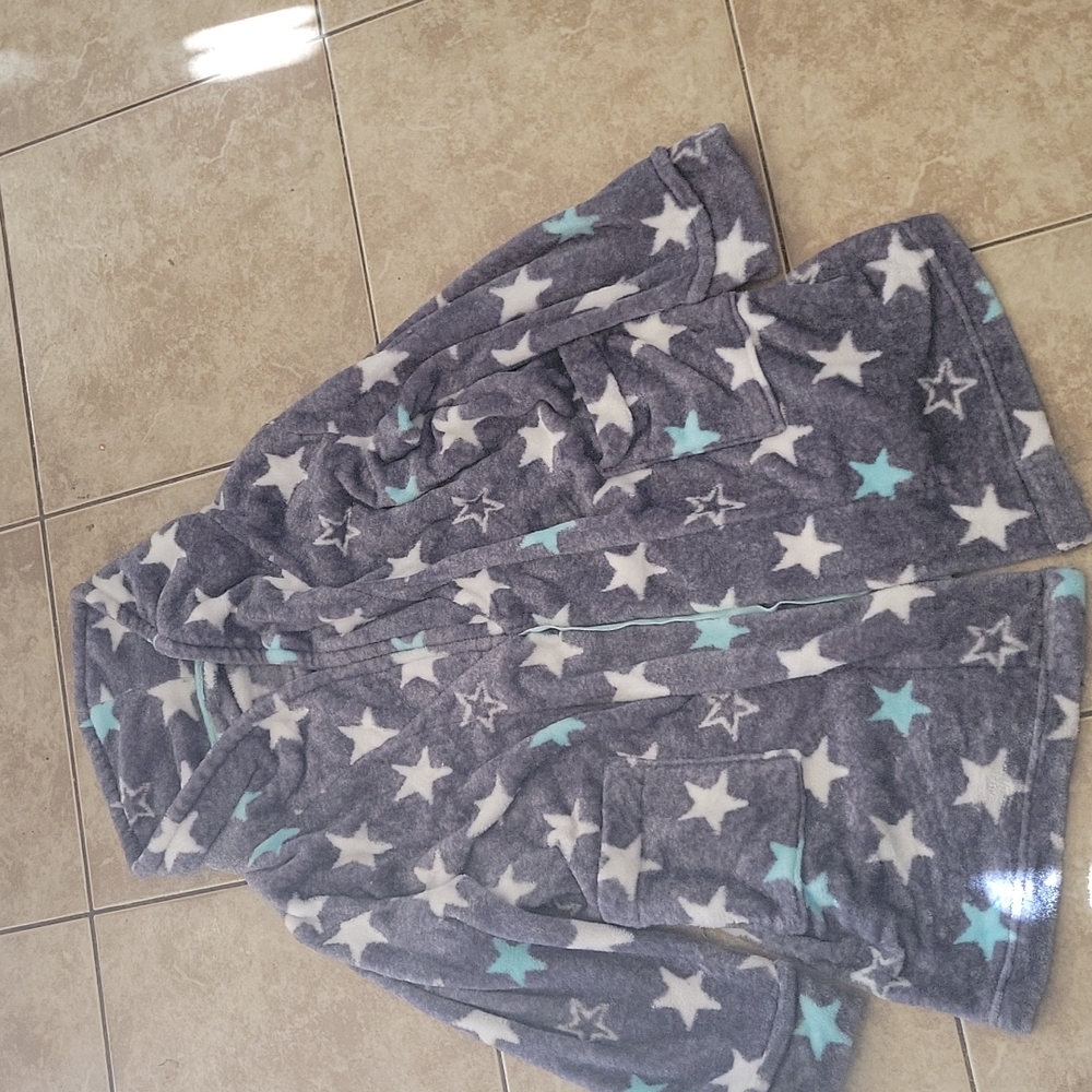 Gray star bath robe women's medium